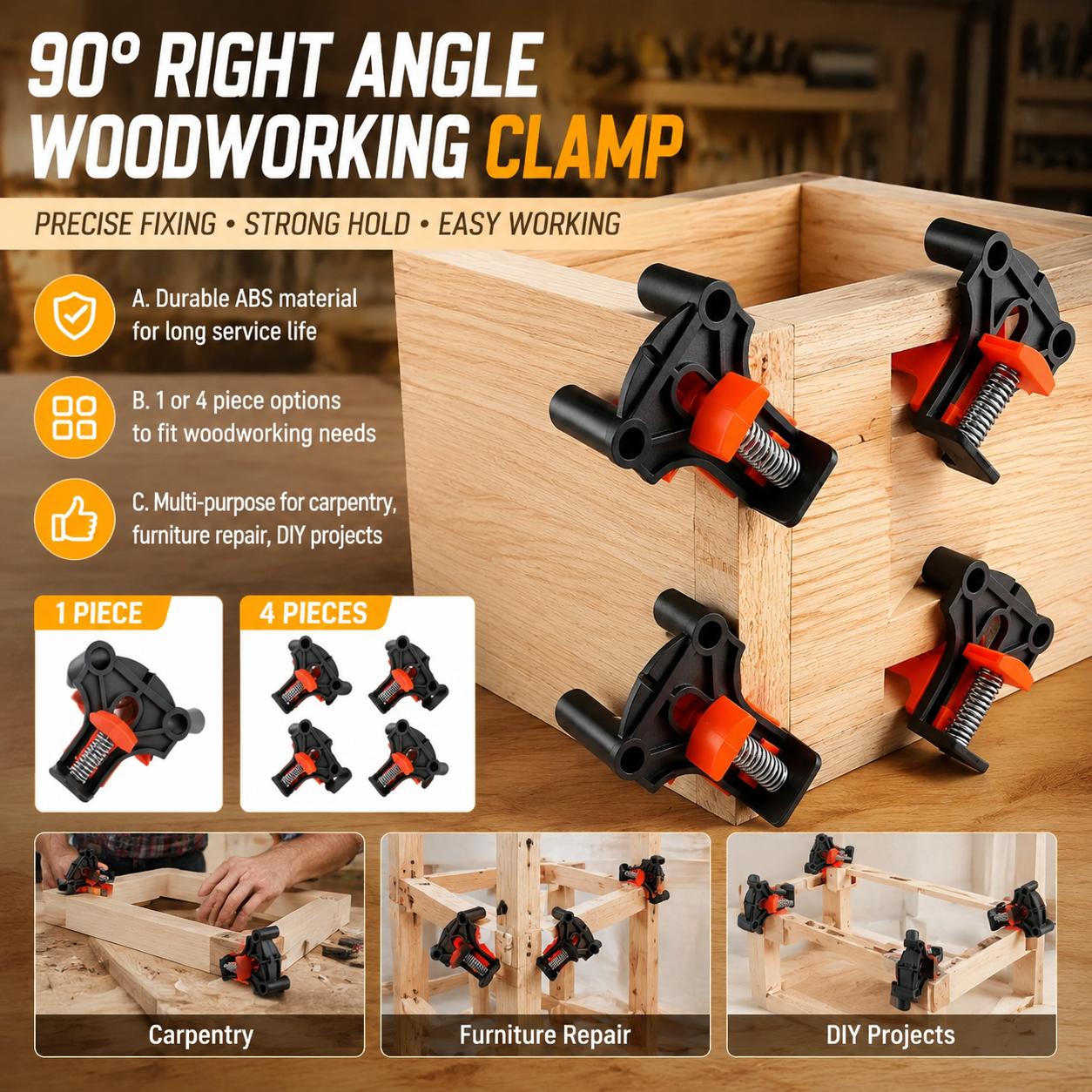 Woodworking Kit - Premium Woodworking Carpentry 90 Degree Right