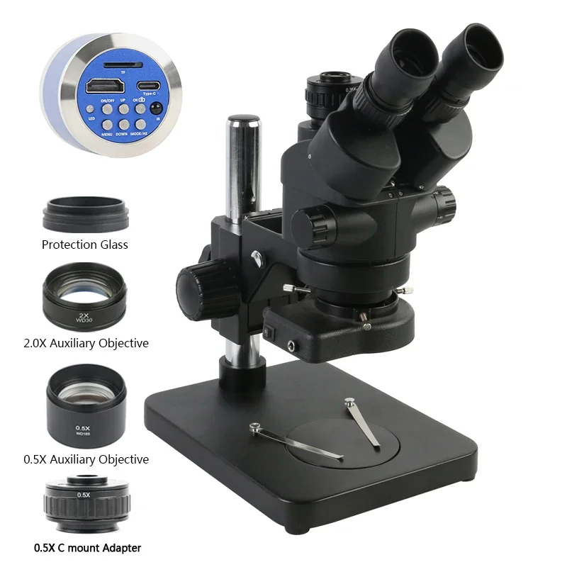 Woodworking Simulator - 3.5X-90X Simul-Focus Parfocal Stereo Trinocular Microscope