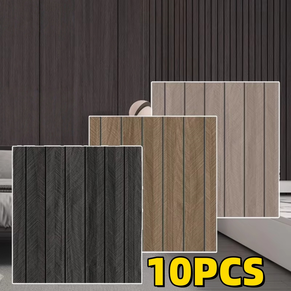 Woodworking Glue - 10PCS Wood Grain Wall Panels, Self-Adhesive
