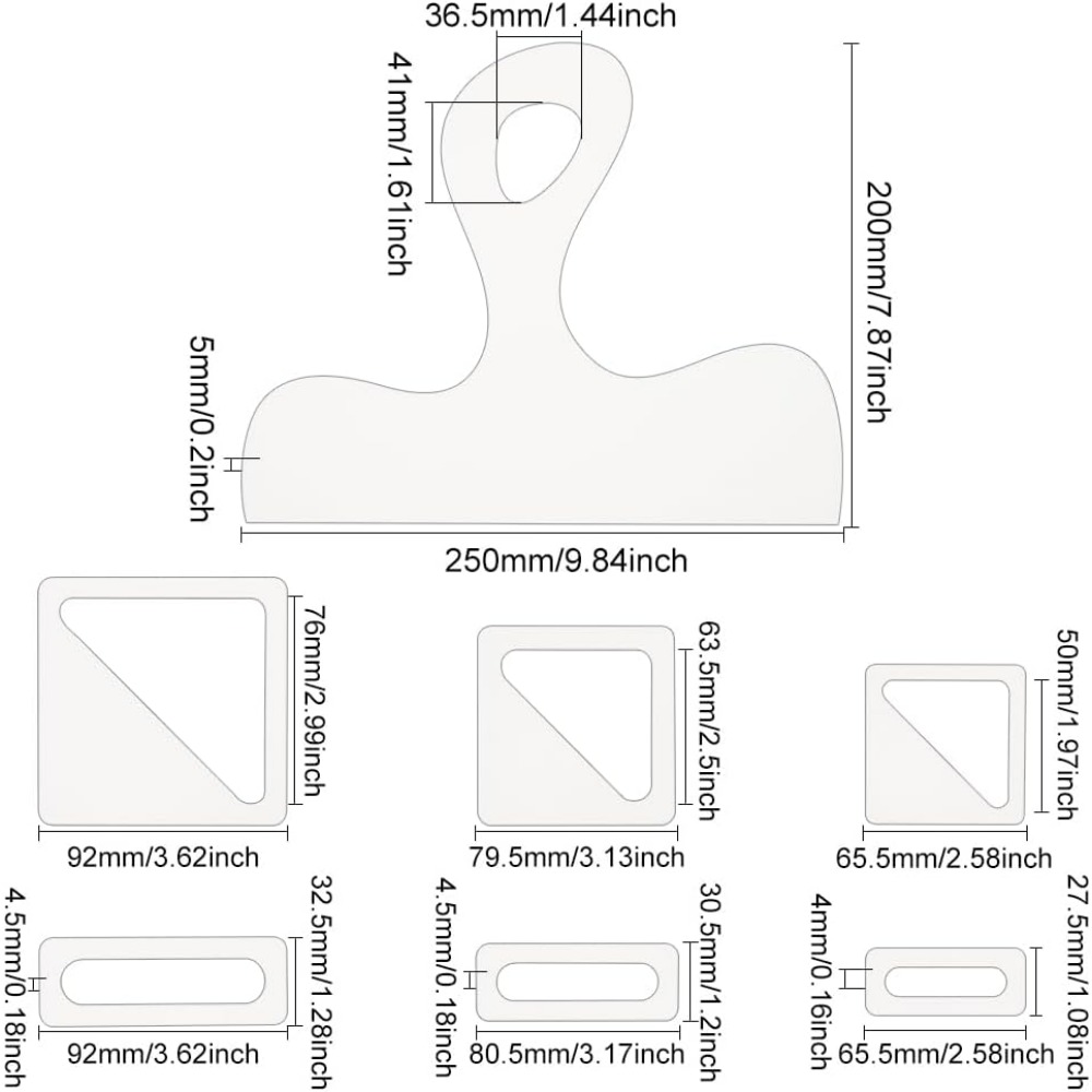 7Pcs Charcuterie Template Acry - огляд і ціна Woodworking Basics