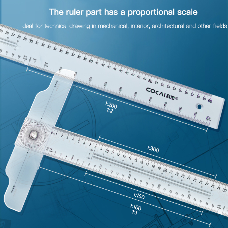 Dual-Sided T Square Ruler Clea - огляд і ціна Woodworking Basics