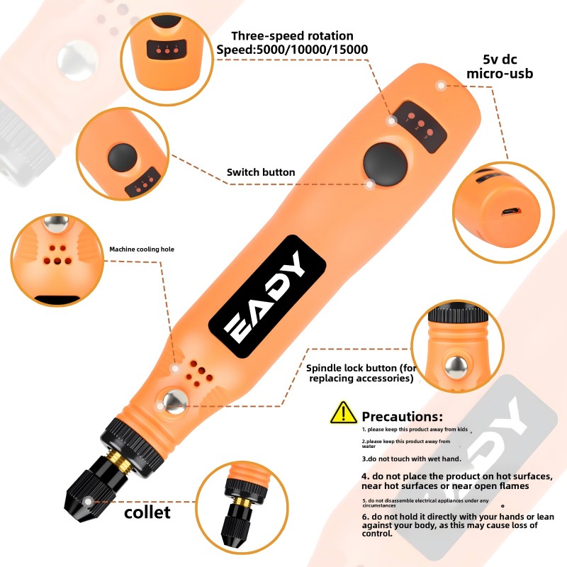USB Cordless Rotary Tool Kit – - огляд і ціна Woodworking Basics
