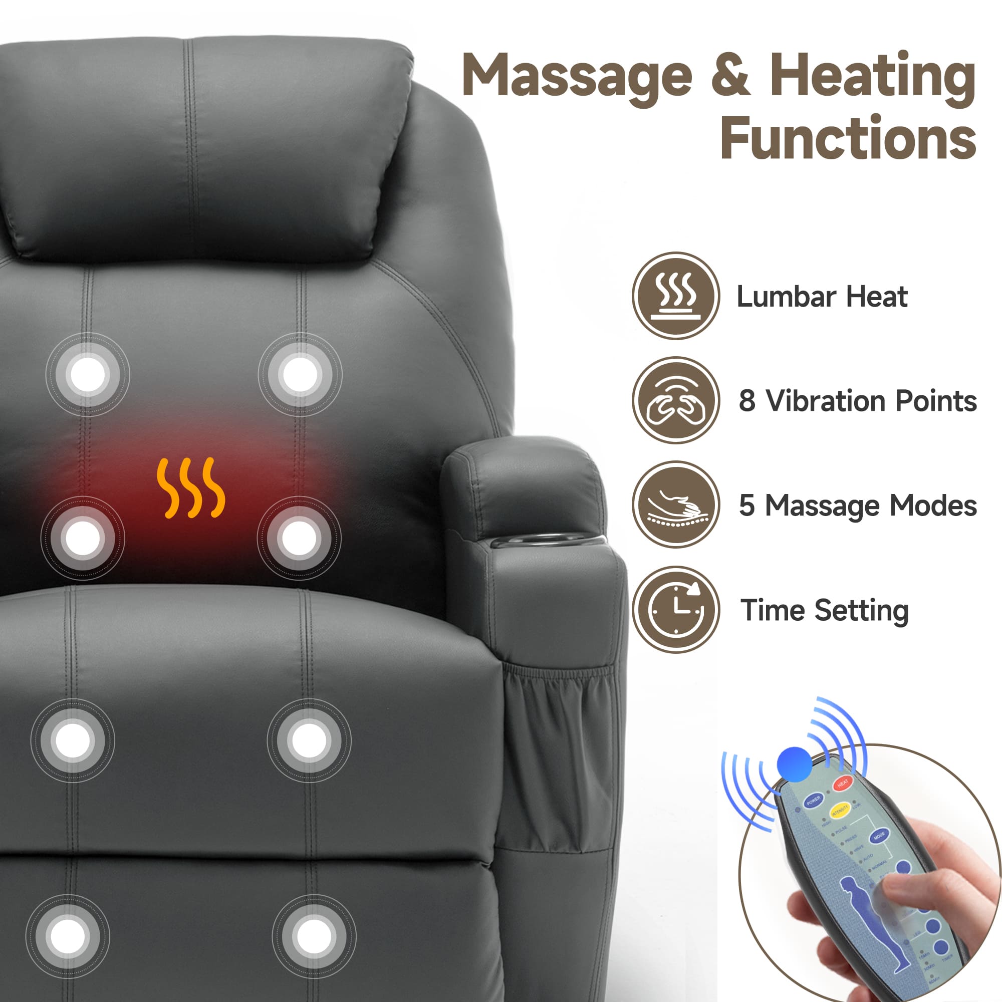 Recliner Chair with Massage an - огляд і ціна Woodworking Veneer