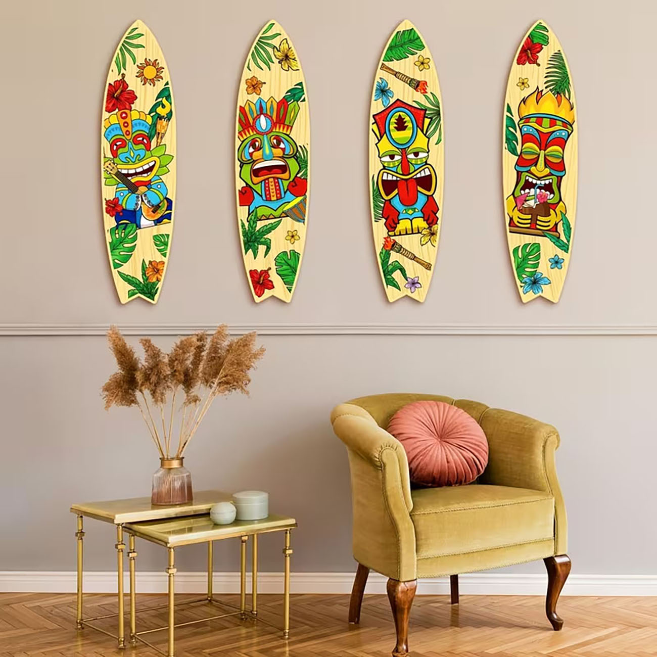 4Pcs Tiki Mask Surfboard Woode - огляд і ціна Xfasten Woodworking Tape